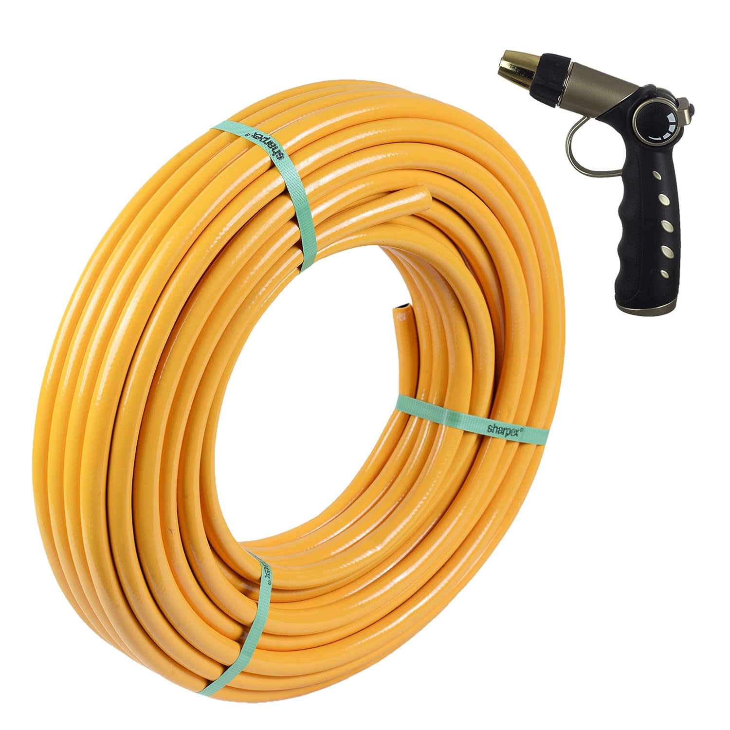Sharpex Professional Thumb Control Garden Hose Nozzle With 10 Mt Pipe Water Hose Spray Nozzle Heavy Duty Thumb Control For Watering Lawn And Garden Black And Gold Amazon In Garden Outdoors