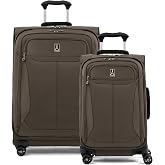 Travelpro Tourlite Softside 2-Piece Set, Expandable Luggage, 4 Spinner Wheels, Lightweight Suitcase, 21" Carry-On, 25" Checked Medium, Espresso Brown
