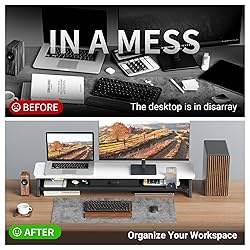 Dual Monitor Stand Riser,LED 2-Tier 39.3 Inch