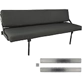 RecPro 60" Wall Mount Fold-Over RV Sofa Bed | Fossil Cloth | Mounting Brackets Included