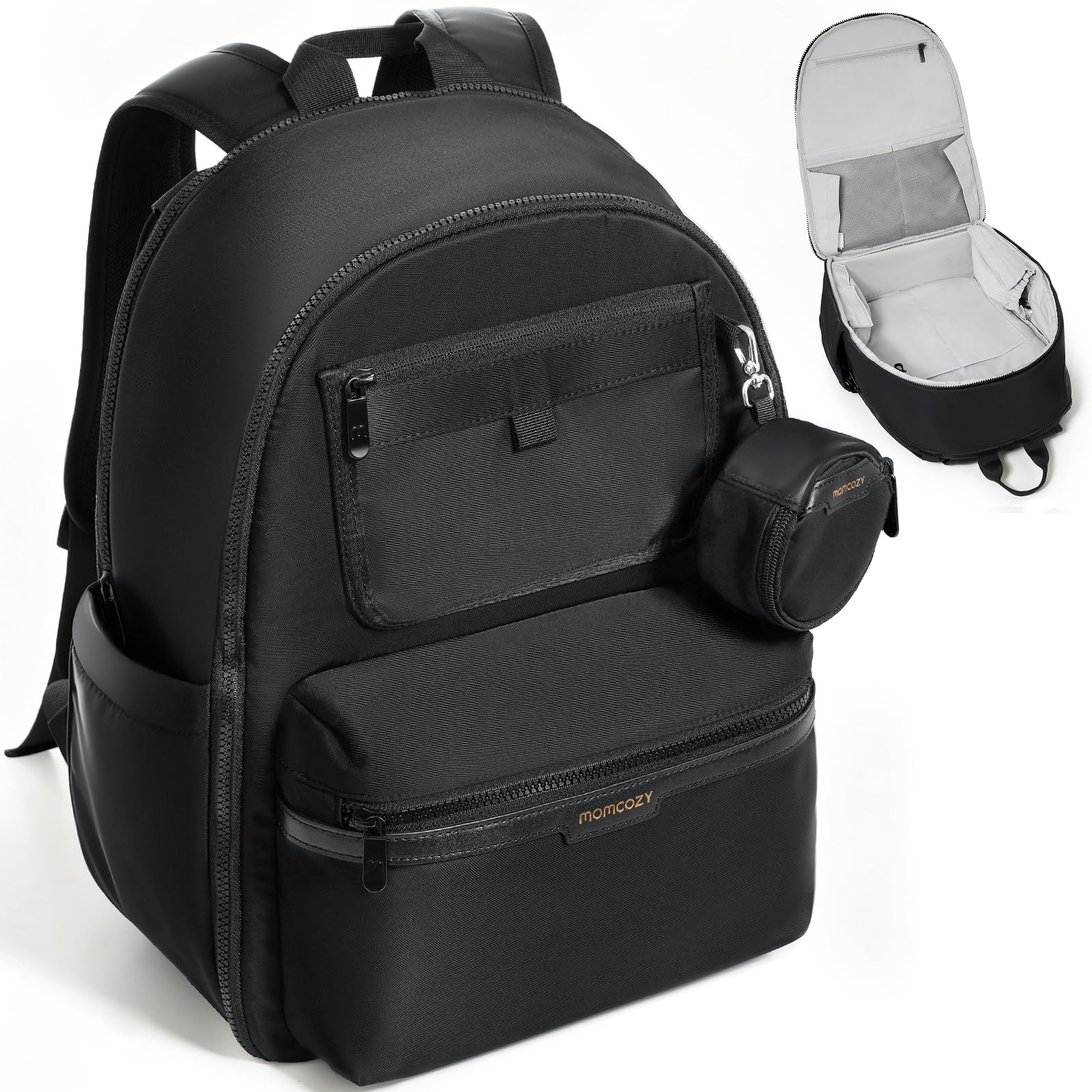 Photo 1 of Momcozy GoEase Diaper Bag - Stylish, Durable & Waterproof Baby Bag with Multi-Pockets, Laptop Compartment, Changing Pad & Stroller Straps, Travel Baby Essentials for Moms,Dads,Work, Maternity