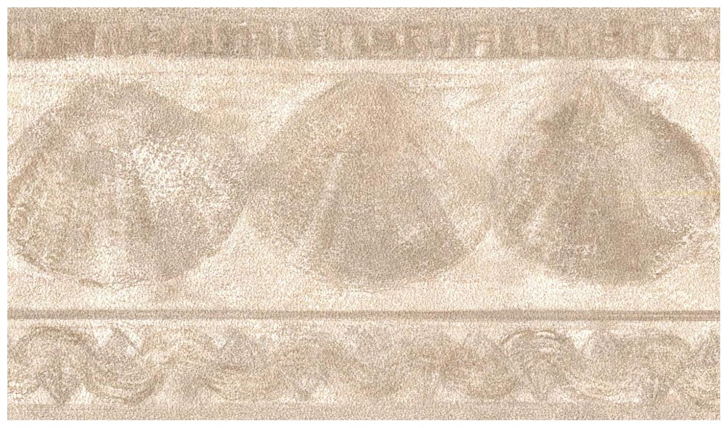 Prepasted Wallpaper Border Beige Seashells Distressed Wall Prepasted Wallpaper Border Beige Seashells Distressed Wall