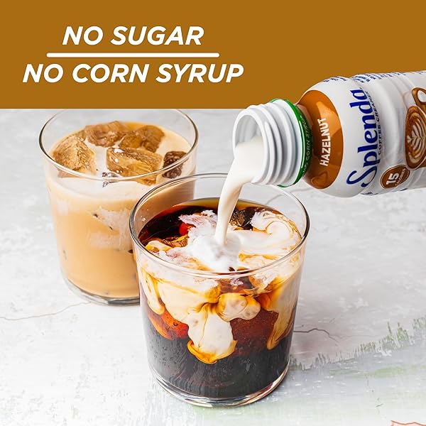 SPLENDA SUGAR FREE, LOW CALORIE HAZELNUT COFFEE CREAMER, 8 FL OUNCES BOTTLE