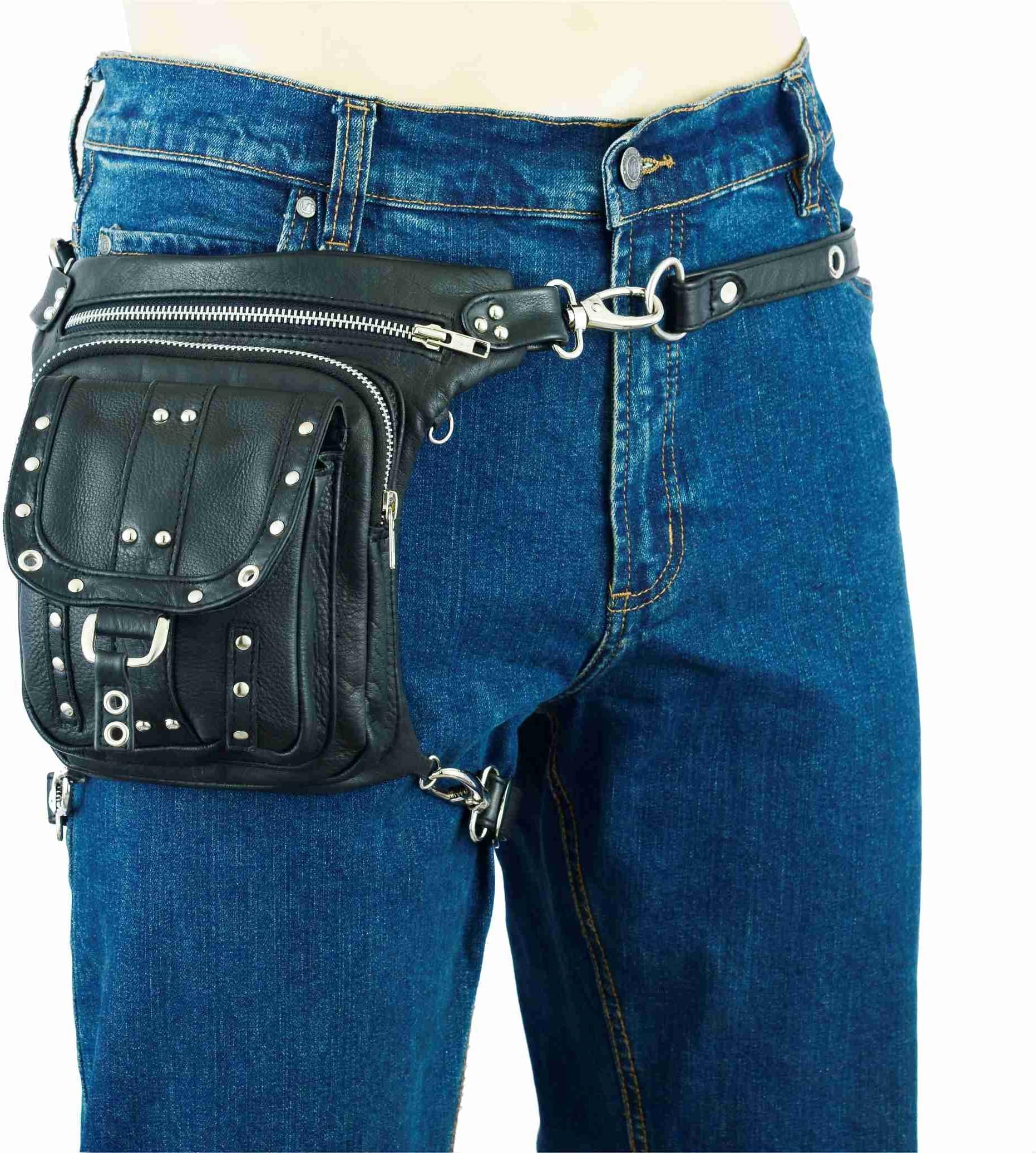 Mara Leather ML79108 Leather Drop Leg Thigh Bag Concealed Gun Pocket