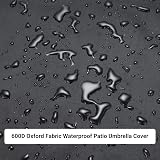 OKPOW Parasol Covers Waterproof 600D Oxford Fabric 190x30x50cm Black view 3