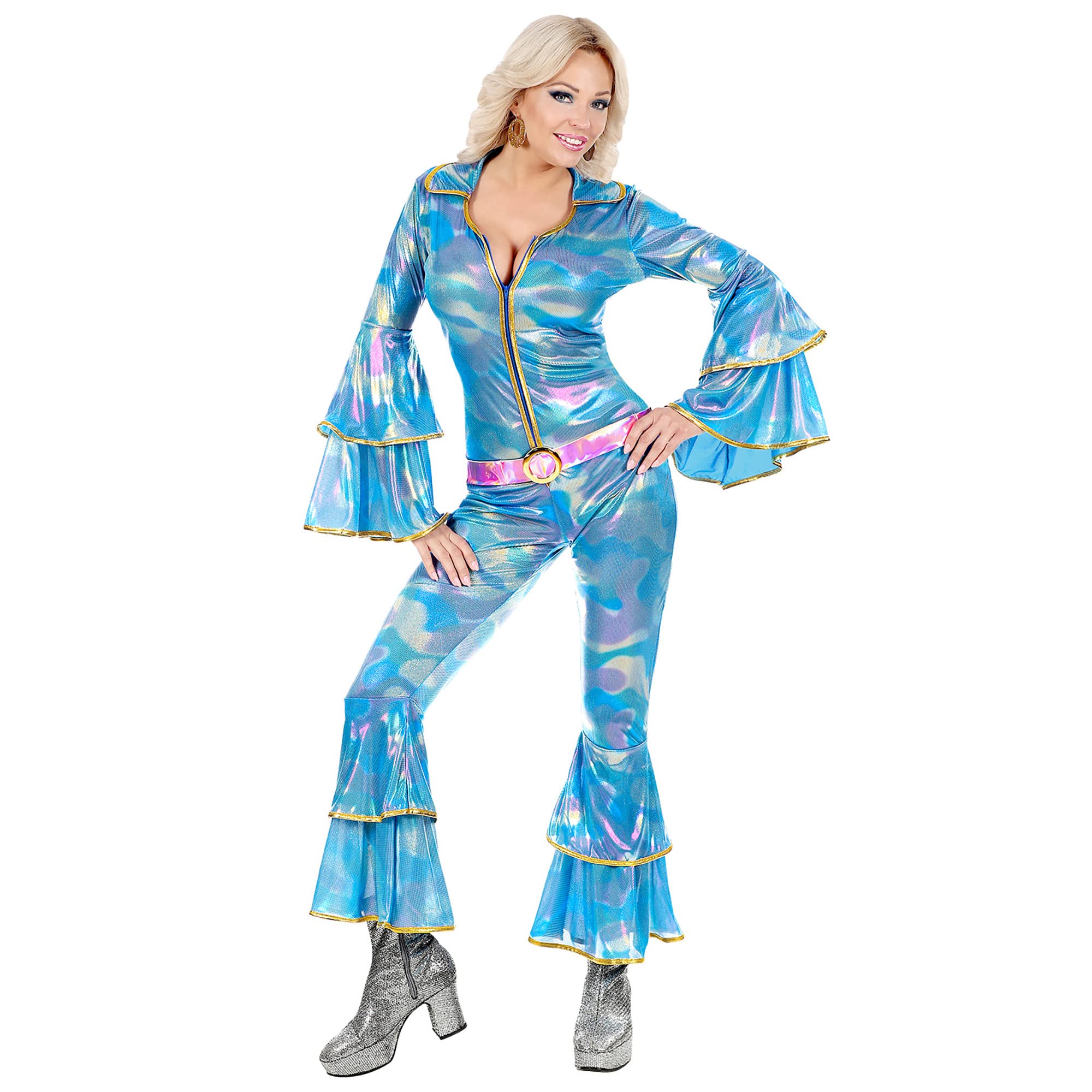 W WIDMANN MILANO Party Fashion - 70s Style Disco Costume for Women, Jumpsuit, Ballerina, Dance, Brazilian Carnival, Pop Star, Rock Star, Theme Parties
