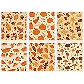 AnyDesign 6Pcs Fall Swedish Dishcloths Autumn Leaves Pumpkin Cake Kitchen Dish Towels Reusable Washable Cotton Kitchen Towels for Thanksgiving Baking Cooking Home Kitchen Decor, 6.7 x 7.7 Inch