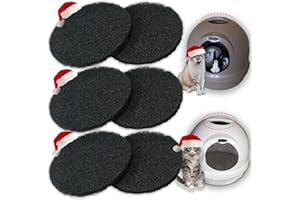 PurifyLogix 6 Pack Cat Litter Box Replacement Filters Compatible with Petmate Booda Dome Cat Litter Box – Activated Carbon Charcoal Filters to Absorb Odors and Control Damp for Keeping Fresh