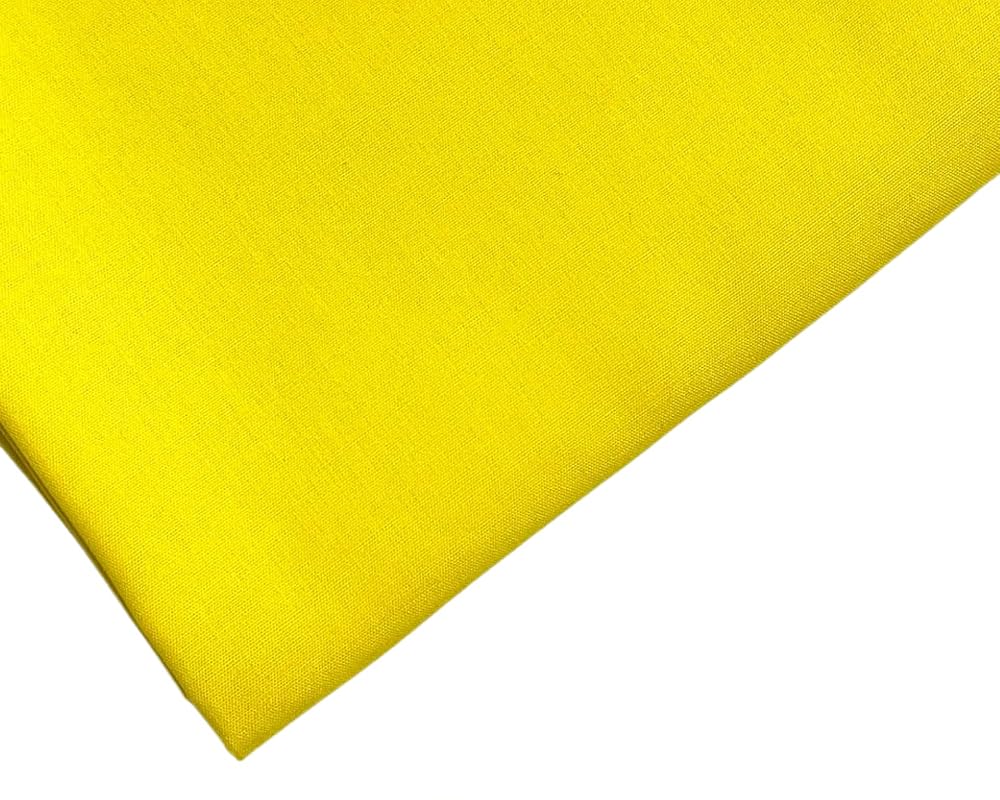 M & J Plain Canary Yellow Polycotton Fabric 44/112cm Wide 1 Metre