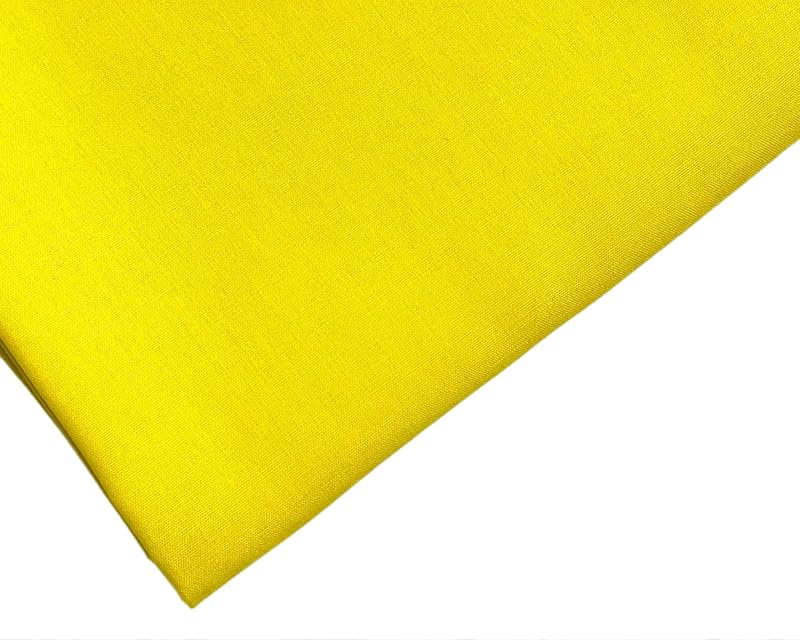 M & J Plain Canary Yellow Polycotton Fabric 44/112cm Wide 1 Metre