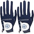 SIMPLE SYMBOL Men's RainGrip Golf Glove Two Pack,Hot Wet Weather Comfort,（Two Left Hands Or Two Right Hands Or One Pair） Four Colors to Choose from White/Green/Navy Blue/Grey