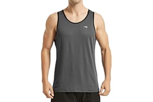 KPSUN Men's Quick Dry Sports Tank Tops Athletic Gym Bodybuilding Fitness Sleeveless Shirts for Beach Running Workout