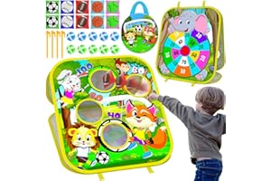 MDCGFOD Animal Bean Bag Toss Game Toys for Kids Double-Sided Foldable Cornhole Board Dart Game Backyard Beach Toddler Outdoor Toys Birthday Outside Toys for Toddler Boys Girls Age 3 4 5 6 7 8