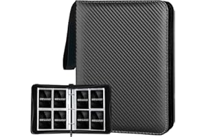GERMUN 4 Pocket Card Binder, Premium Zip Trading Card Binder, 400 Double Sided Pocket PU Card Collection Binder, Collector Card Album, Card Folder for MTG, TCG, Sports Cards, Game Cards (Black)