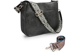Neyway Crossbody Bags for Women Elegant Vegan Leather Hobo Handbags with 2pcs Adjustable Guitar Strap