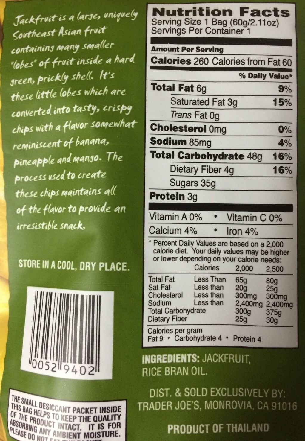 Jackfruit Chips Nutritional Information Besto Blog