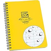 Rite in the Rain Weatherproof Side Spiral Notebook, 4.625" x 7", Yellow Cover, Level Pattern (No. 313)