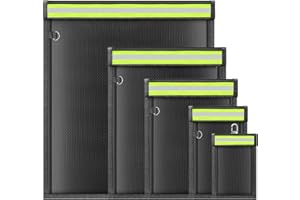 yaokvide Large Faraday Bags with Reflective Strip- 5 Pack Faraday Cages for Laptops & Tablets & Phones & Car Keys, Faraday Key Fob Protector, Fireproof & Waterproof Anti-theft Signal Blocking Pouch