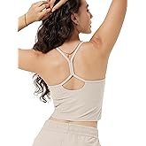 ODODOS Women's Slim Racerback Cropped Tank – odSTRATUM Tech Sports Bra, Ultra Soft UPF 50+ Cami Top with Built-in Bra