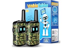 Toys for 3-8 Year Old Boys: comedyfun Mini Robots Walkies Talkies 2 Pack Birthday Gifts for 3 4 5 6 Year Old Boys Toys for 3 4 5 6-8 Year Old Boy Spring Summer Adventure Game Hiking Camping