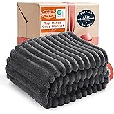 Bedsure Grey Fleece Throw Blanket for Couch - Super Soft Cozy Blankets for Women, Cute Small Throws for Girls, 50x60 Inches