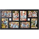 8-Opening Collage Picture Frame Wall Decor – Black Multi Photo Frame for 4x6 Pictures, Holds 8 Photos Total, Rustic Hanging Wall Art for Living Room, Bedroom, or Hallway – 22.63 x 11.81 Inch