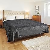 YUSTAL Electric Heated Blanket Queen Size 84x90 Inch - Super Soft Flannel, 10 Heat Settings, 1-12H Automatic Shutoff, Dual Zone Controls, Machine Washable, Ideal for Couch & Sleeping (Charcoal Gray)