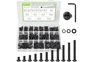 K Kwokker 680 x M5 Nuts and Bolts Assortment Kit 6mm-40mm, 11 Length Button Head Hex Socket Cap Machine Screws 12.9 Alloy Steel M5 Screw Assortment, Bolts and Nuts Kit 6/8/10/12/14/16/20/25/30/35/40MM