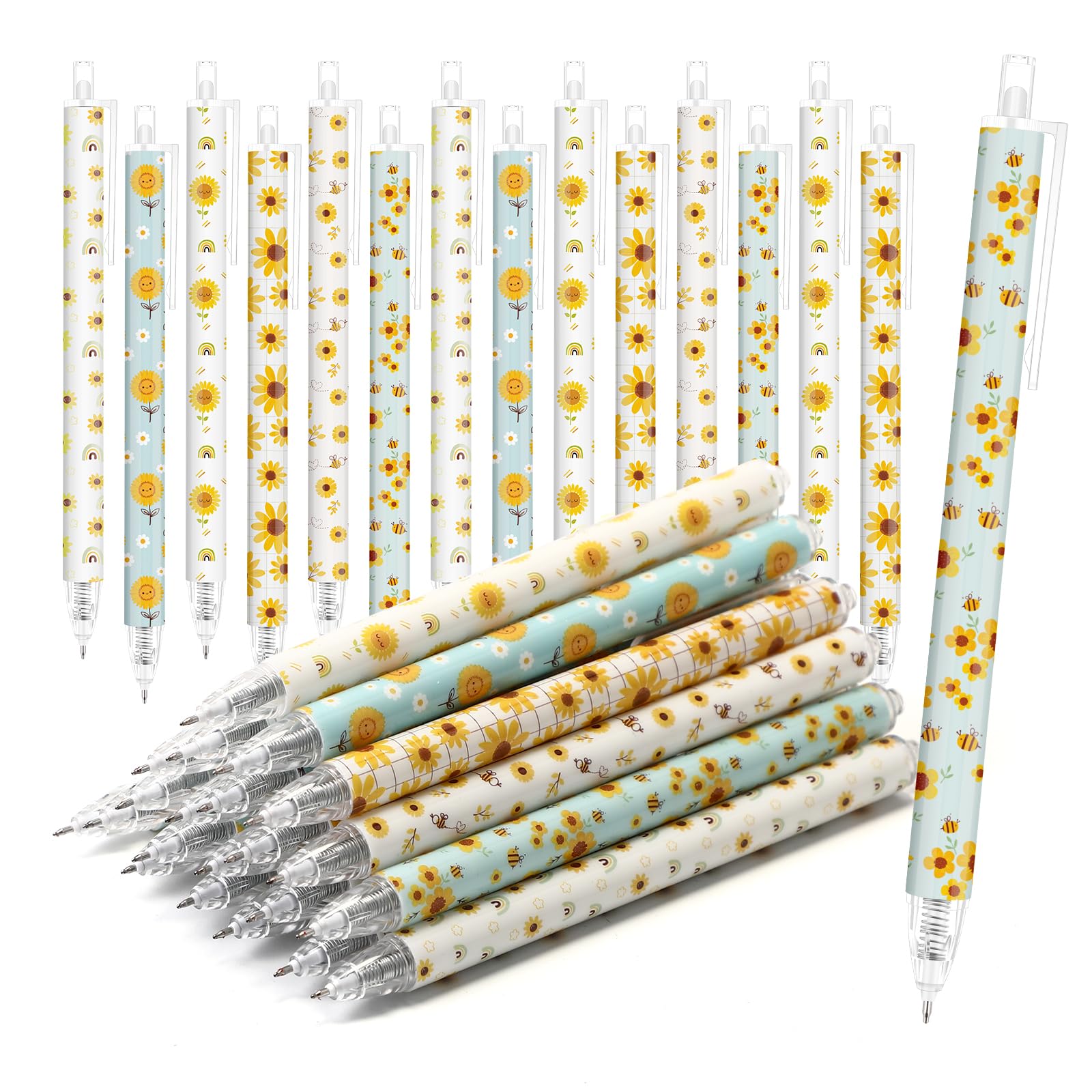 Photo 1 of Jetec 60 Pcs Sunflower Ballpoint Pens Sets Girly Stuff Aesthetic Retractable Pens Office Supplies Gift for Student Teacher Daughter School Office Coworker Favor