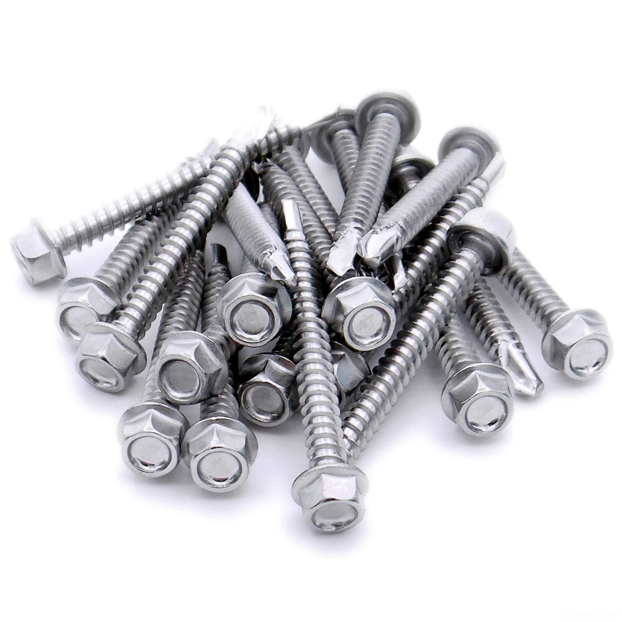 No.14 x 1.3 (6.3mm x 32mm) Hex Self-Drilling Screw (Flanged) - Stainless Steel (A2) (Pack of 10)