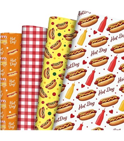 Shiyou-Funny Food Themed Delicious Tasty Pepperoni Tomato Onion Beef Mushroom Shrimp Crackers Pizza Slice Wrapping Paper Folded Flat 4 Sheets 28 X 20 Inch, Gift Wrap For Men Women Kids On Birthday