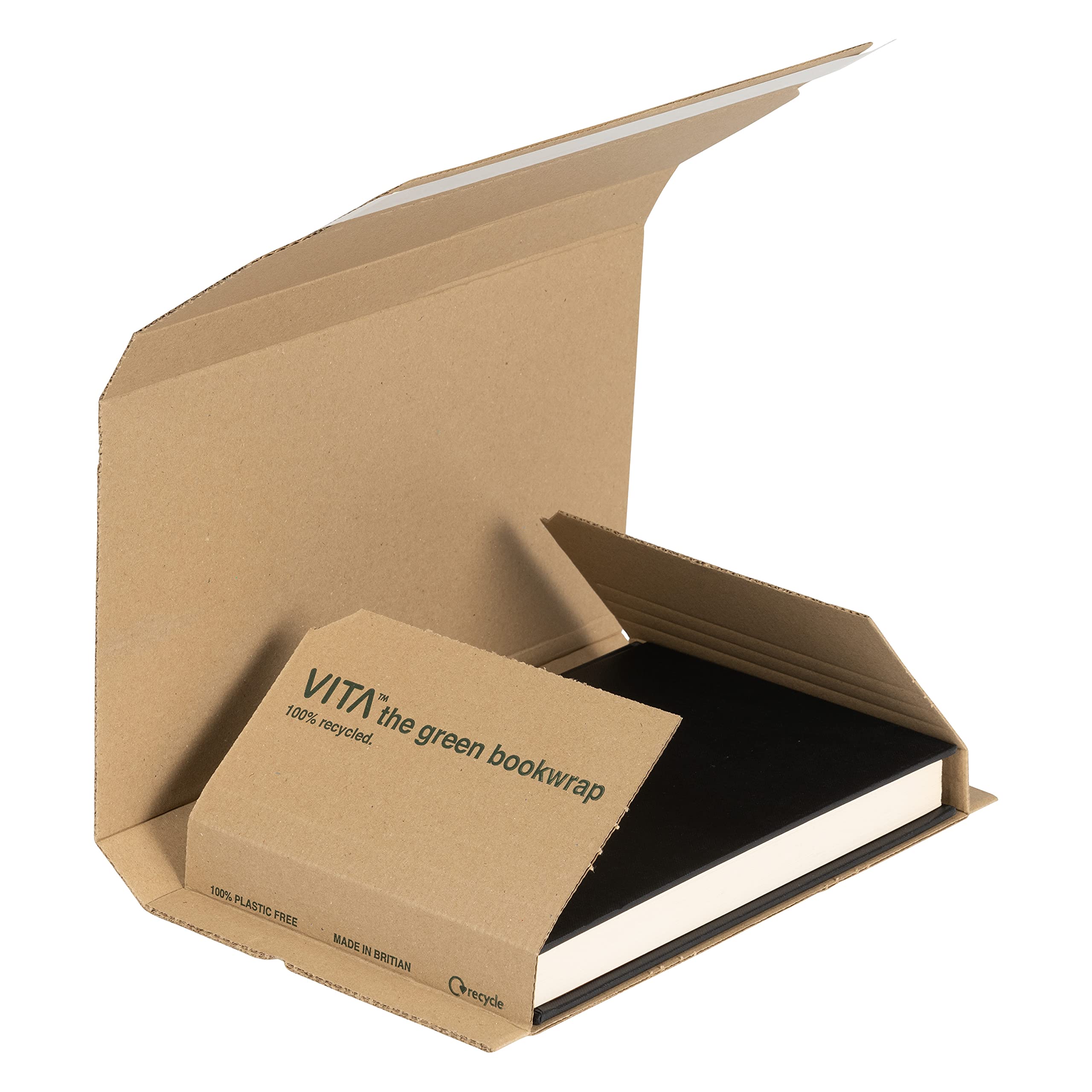 Blake (BWM03) Vita Plastic-Free Recycled Kraft Cardboard Book Wrap,Brown,248 x 165 x 70 mm - Pack of 25