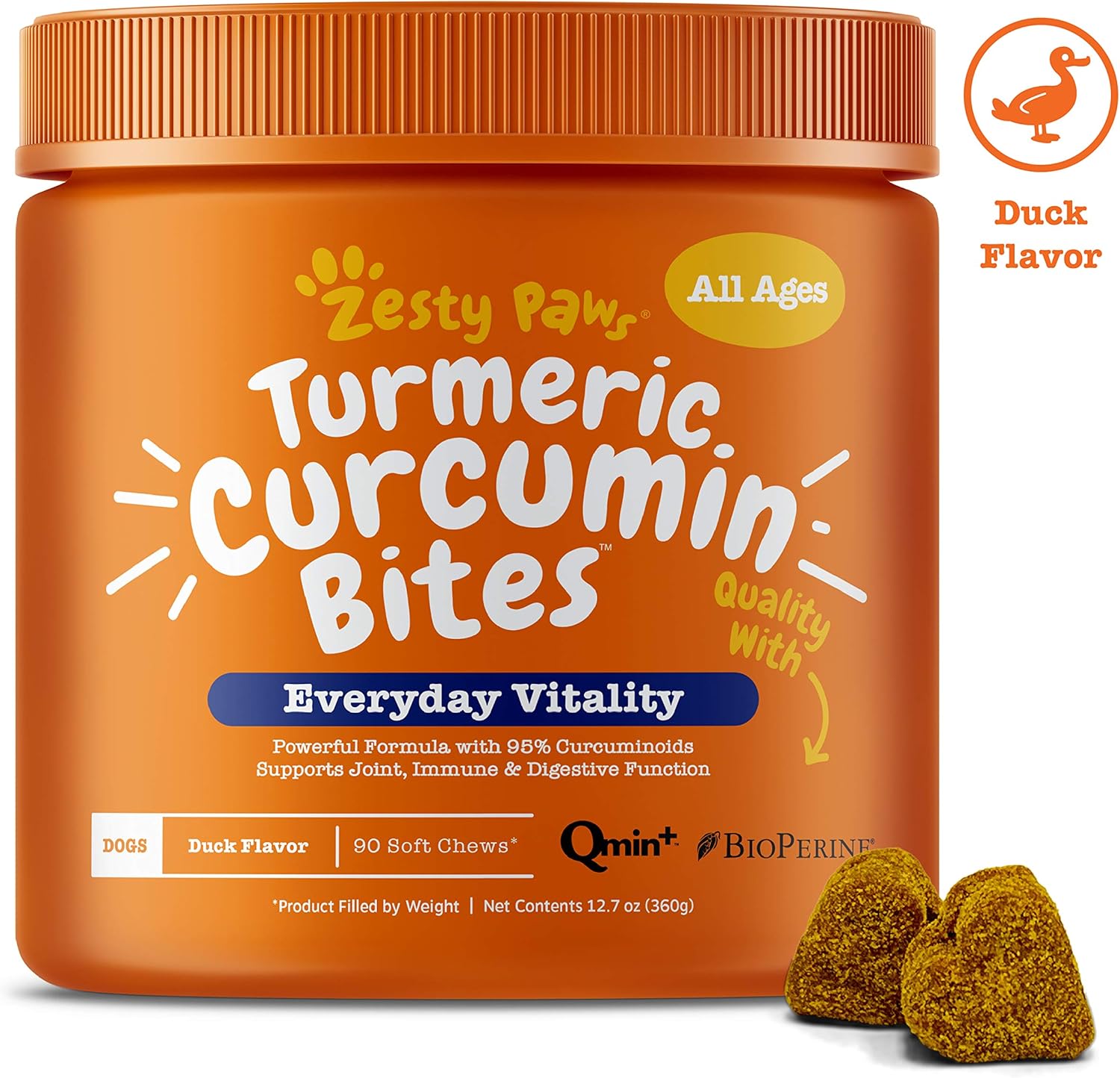 Zesty Paws, Turmeric, Curcumin Bites For Dogs, Joint & Immune Support