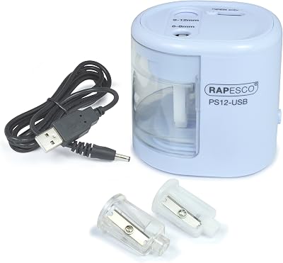 Rapesco 1447 PS12-USB Automatic Pencil Sharpener Blue