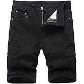 JUNBAOSS Men's Slim Fit Stretch Denim Shorts Ripped Skinny Jean Shorts for Men,Fashion Straight Comfort Flex Waist Short