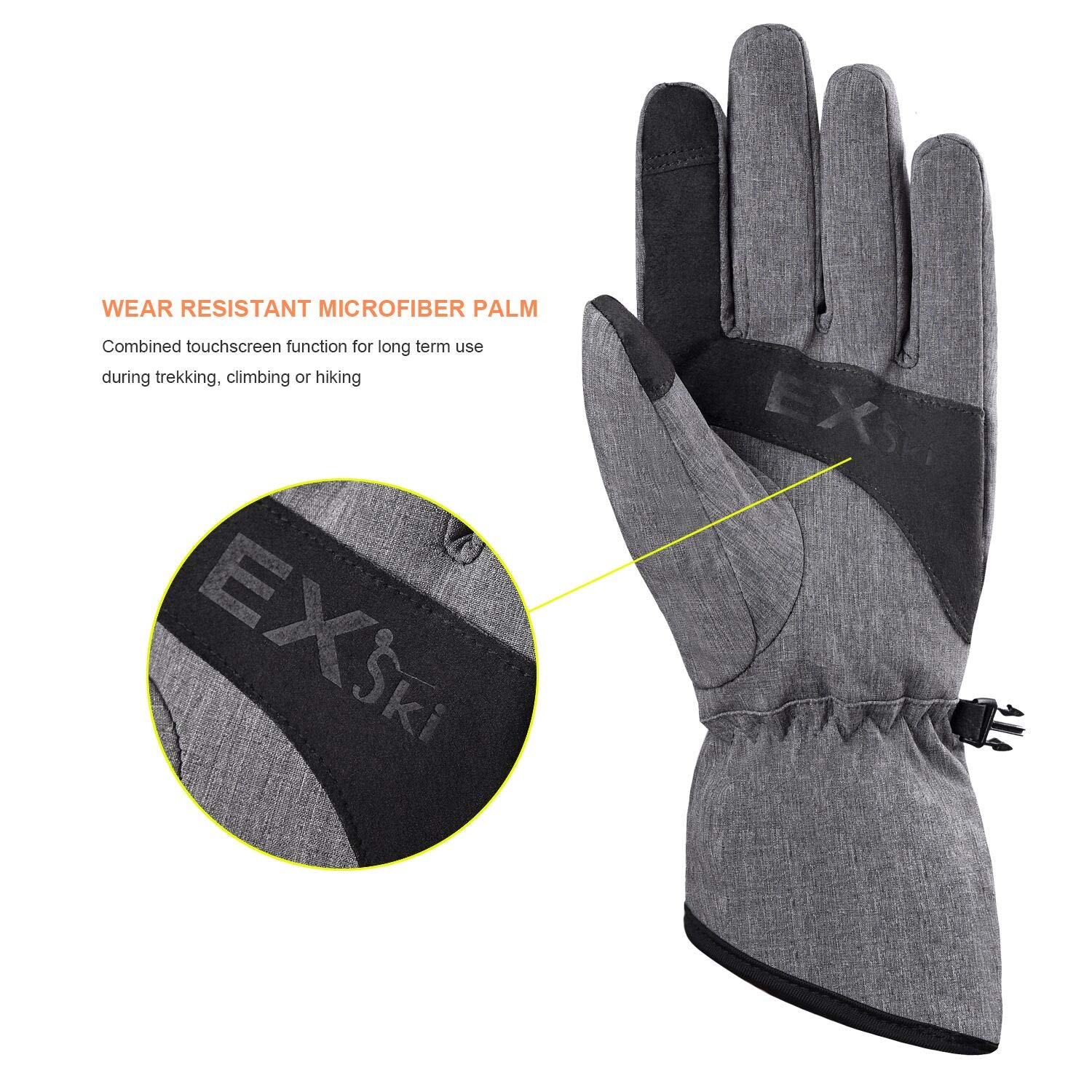 Gants EXski Gants Homme Tactile Imperméable Chauds Coupe ...