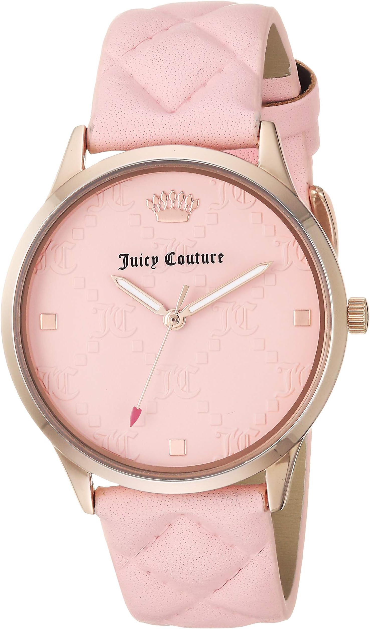 Women's JC/1080RGPK Rose Gold-Tone and Pink Quilted Leather Strap Watch