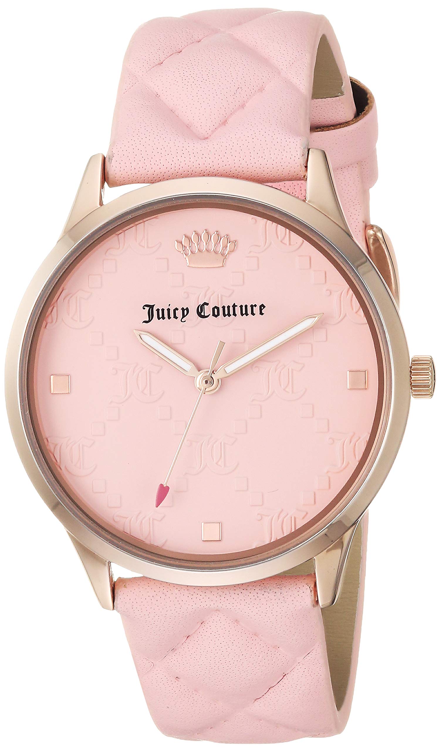 Women's JC/1080RGPK Rose Gold-Tone and Pink Quilted Leather Strap Watch