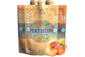 Lt. Blender's Peach Bellini in a Bag - Wine Slushie Mixes - Each Bag Makes 1/2 Gallon of Frozen Peach Bellini Mix – Non-GMO Wine Freezer mix - Make with Wine, Liquor or as a Mocktail - (Pack of 3)