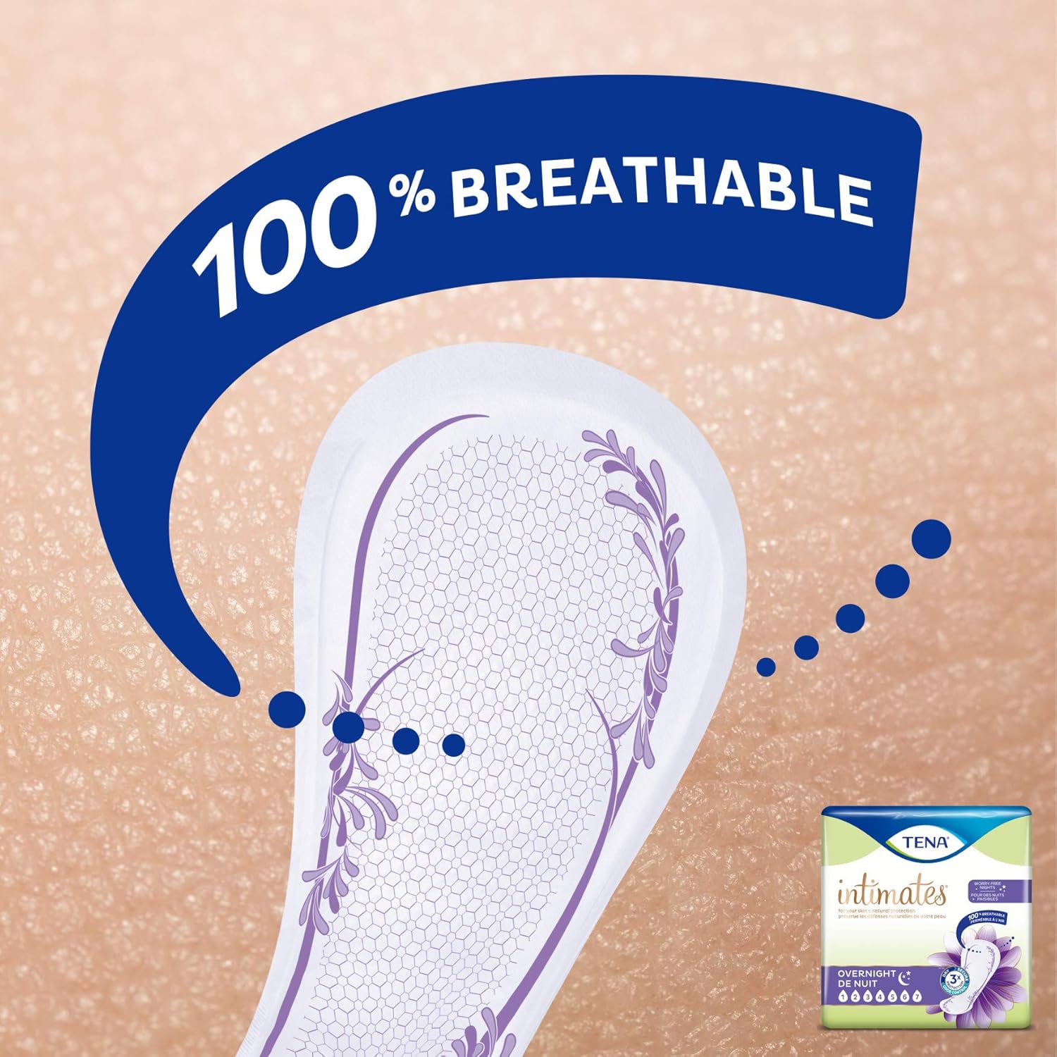 TENA Intimates Overnight Absorbency Incontinence/Bladder Control Pad with Lie Down Protection, 90 Count (Packaging May Vary): Health & Personal Care