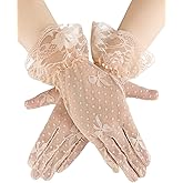 SATINIOR Ladies Lace Gloves for Women Tea Party Elegant Mesh Dress up Gloves for Halloween Prom Cosplay Opera Parties Wedding