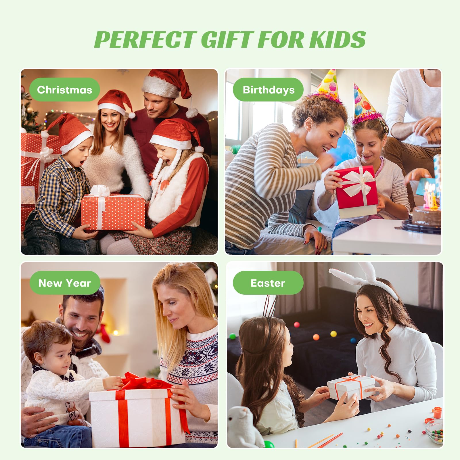 Retro Handheld Games Console, Built-in 400 Video Games,Portable Video Gaming Player with 3.0 Inch IPS Screen and Rechargeable Battery (Green)