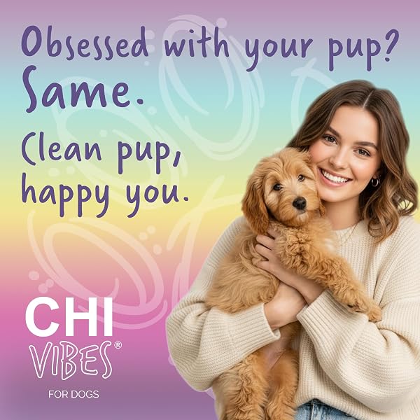 CHI VIBES FOR DOGS 5-IN-1 SHAMPOO & CONDITIONER, CLEANS + DEODORIZES + MOISTURIZES + DETANGLES + HELPS DE-SHED, VEGAN PH BALANCED, GLUTEN & PARABEN FREE, MADE IN USA, 12 FL OZ