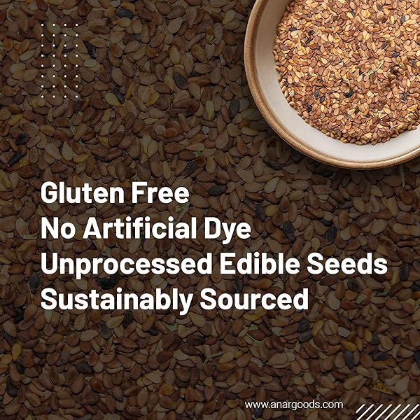 ANAR SESAME SEEDS | PREMIUM 16OZ (454G) BAG | BROWN RAW SESAME SEEDS FOR EVERYDAY USE | BEST FOR BAKING COOKIES, MIX IN MILK, SPRINKLE ON SALAD | RICH & NUTRITIOUS | NATURALLY GROWN IN AFGHANISTAN | PACK OF 1 | RESEALABLE BAG