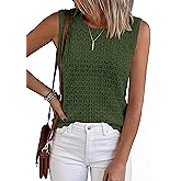KIRUNDO Sweater Vest Women Crochet Tank Tops 2026 Spring Summer Sleeveless Knit Pullover Beach Cover Up Vacation Outfits