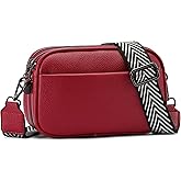 GAEKEAO Small Crossbody Bags for Women Vegan Leather Wide Strap Trendy Design Camera Bag Purse Shoulder Handbag Travel