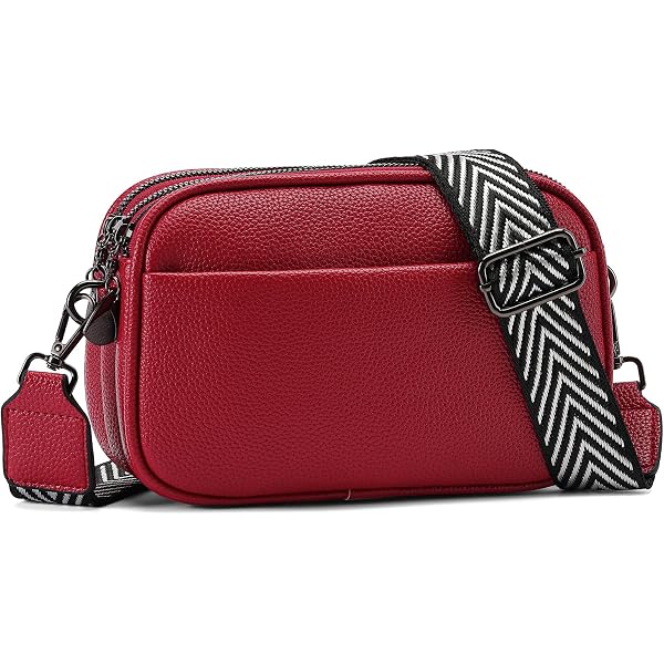 Women's Waterproof PU Crossbody Phone Bag - Small Messenger Purse For Travel, Shopping, Dating (Red) - View #5