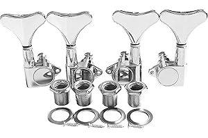 SDWU&TONG sdwutong 2+2 Sealed Bass Tuners Tuning Pegs Keys 2R2L Machine Heads for 4 String Bass Guitar, Chrome