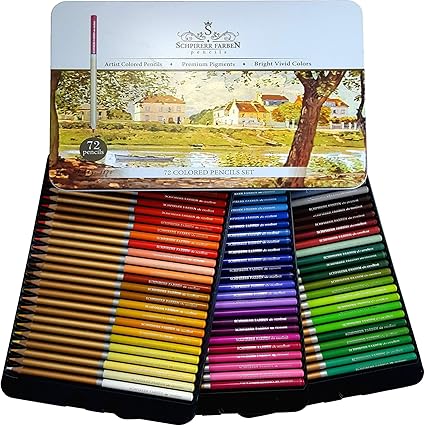 Amazon Co Jp Schpirerr Farben 72色鉛筆セット プロによる名前と番号付き オイルベースのソフトコア 大人の工芸 アーティスト スケッチャー 子供に最適 塗り絵スケッチと落書き 文房具 オフィス用品