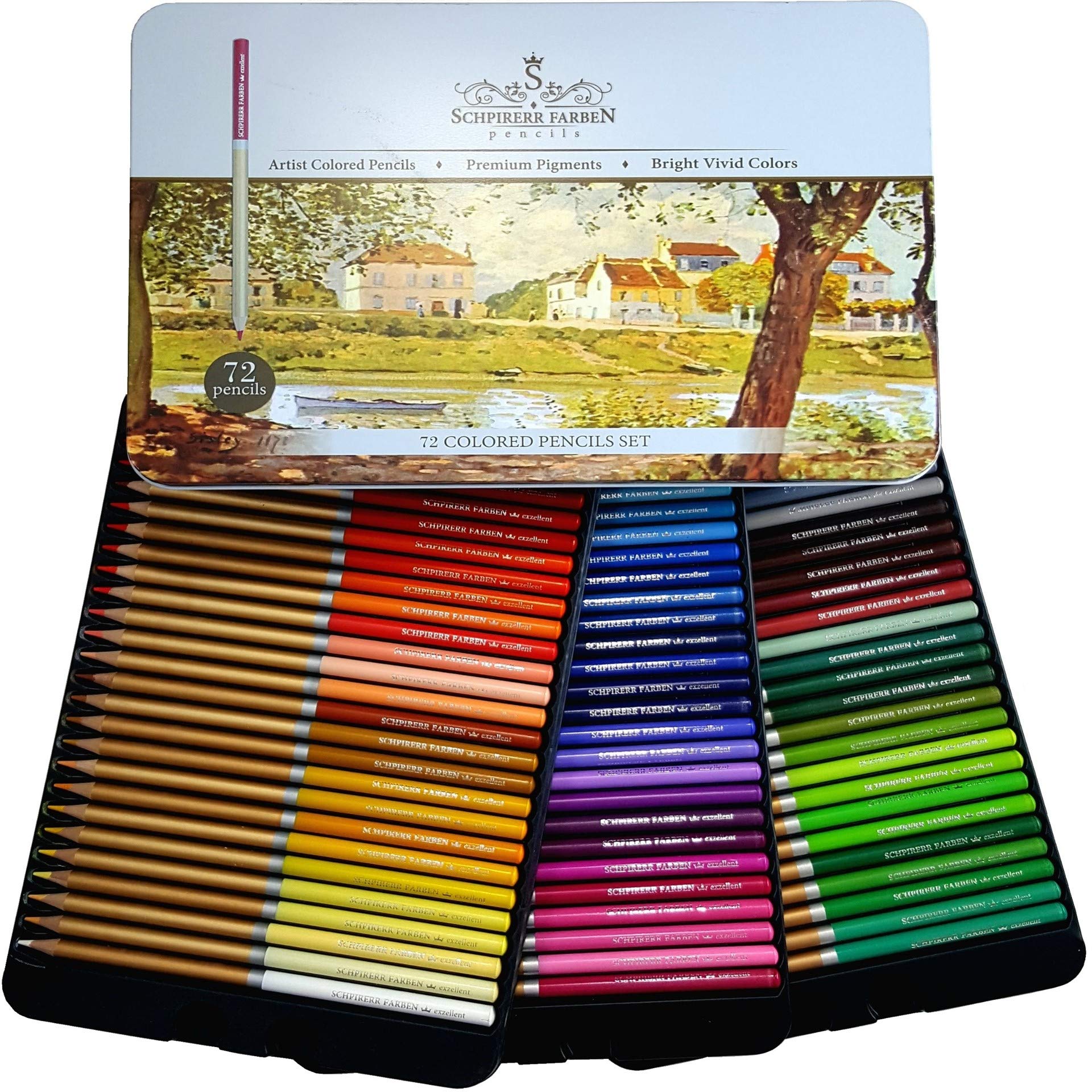 Professional Premium numbered 72 Colored Pencils Set ...